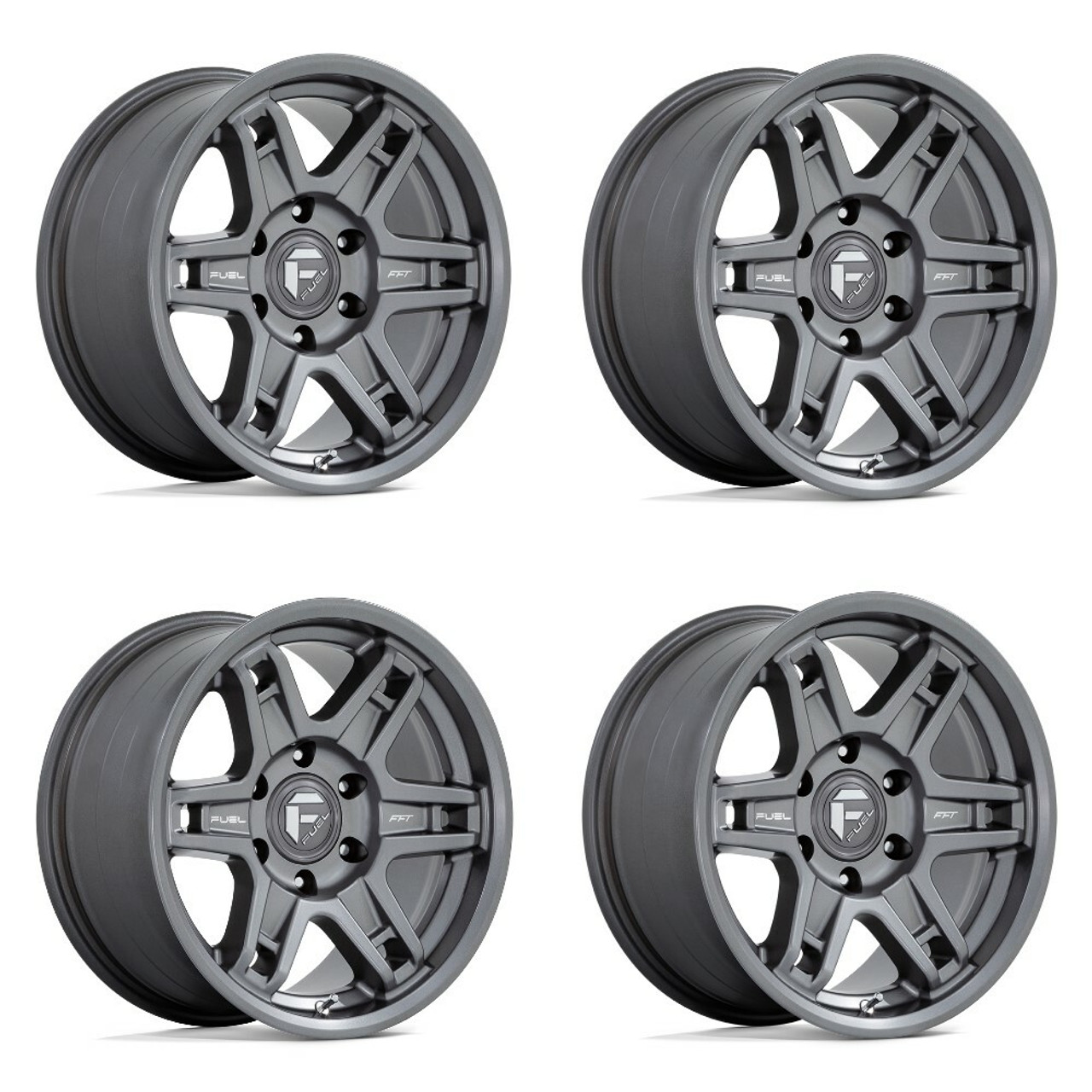 Set 4 Fuel D838 Slayer 17x8.5 5x5 Matte Gunmetal Wheels 17" -15mm Rims