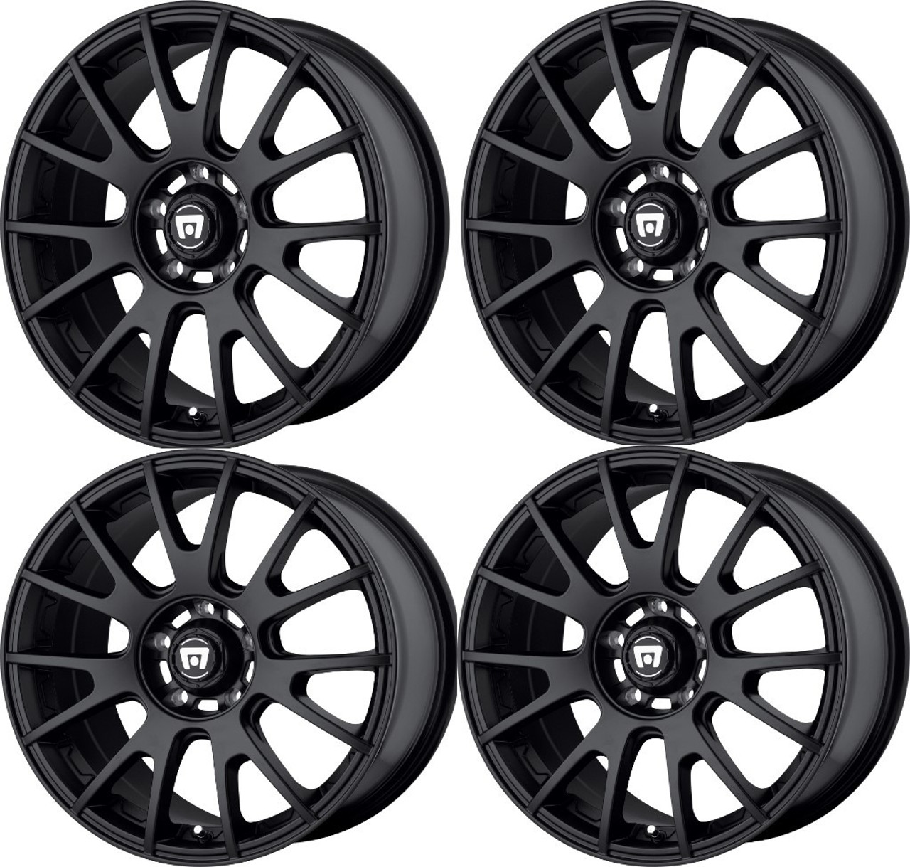 Set 4 Motegi MR118 MS7 18x8 5x4.5 Matte Black Wheels 18" 32mm Rims