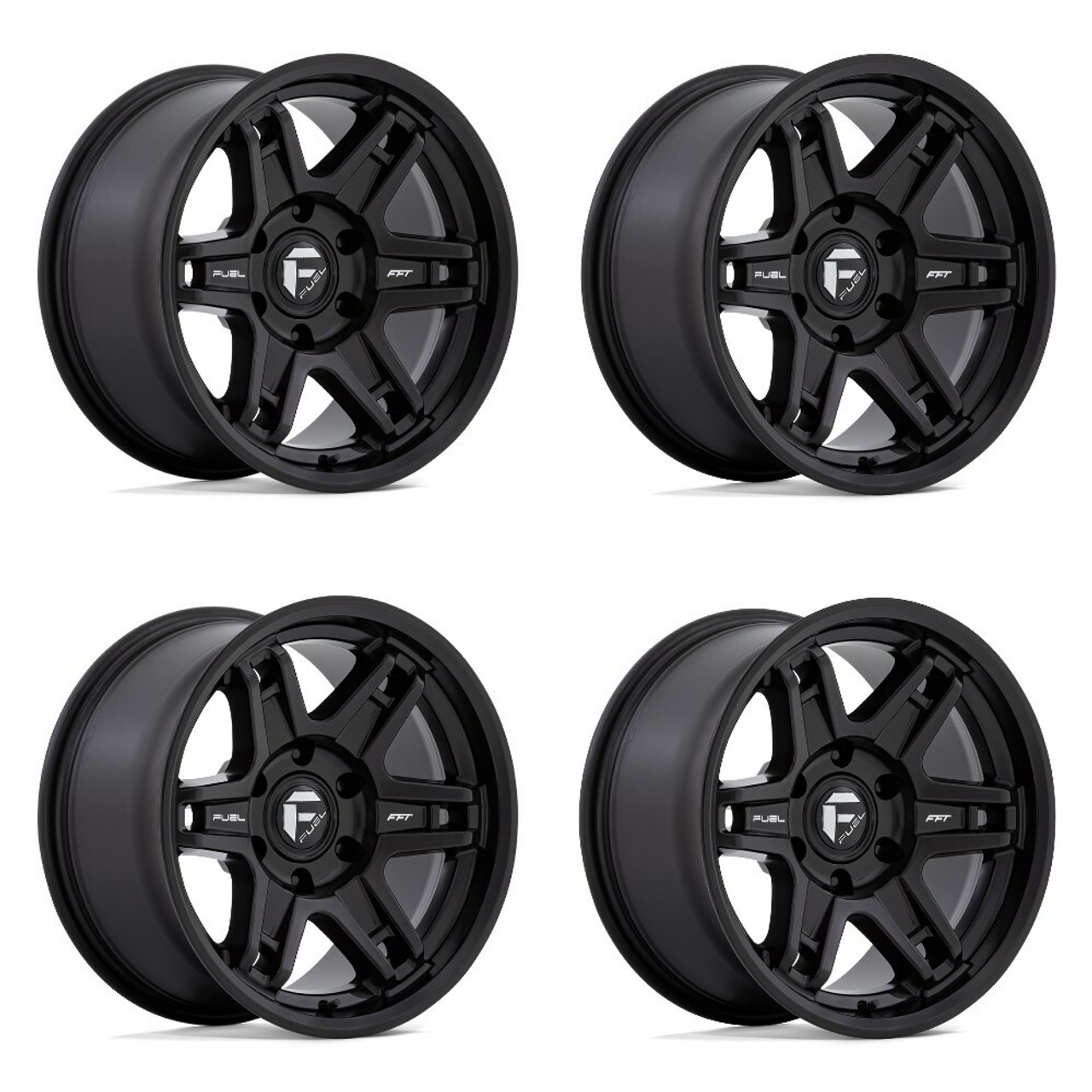 Set 4 Fuel D836 Slayer 17x9 6x5.5 Matte Black Wheels 17" -38mm Rims