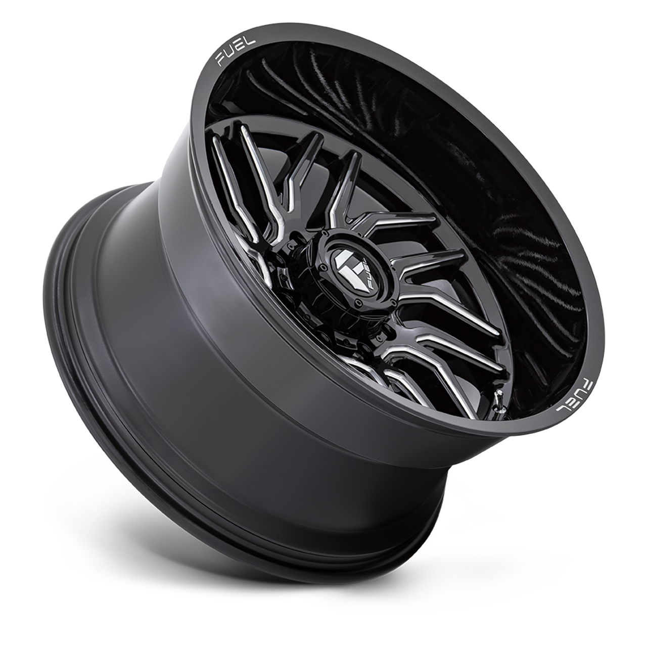20" Fuel D807 Hurricane 20x9 8x170 20mm Gloss Black Milled Wheel For Ford Rim