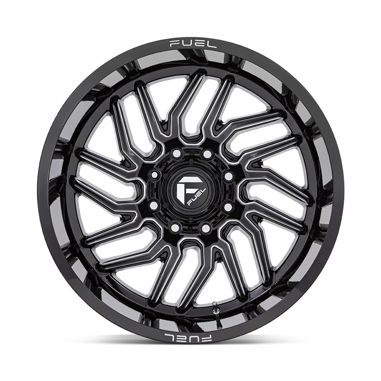 20" Fuel D807 Hurricane 20x9 8x170 20mm Gloss Black Milled Wheel For Ford Rim