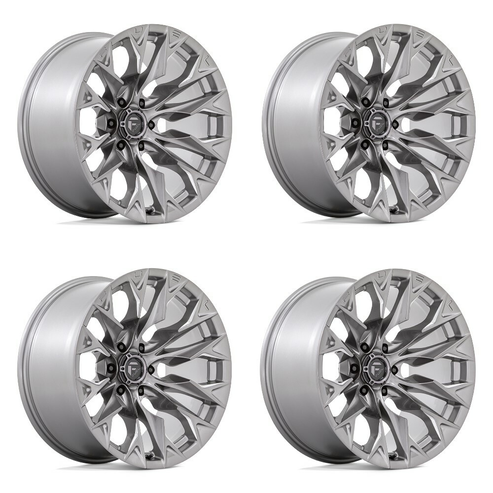 Set 4 20" Fuel D806 Flame 20x9 6x5.5 1mm Platinum Wheels Truck SUV Rims