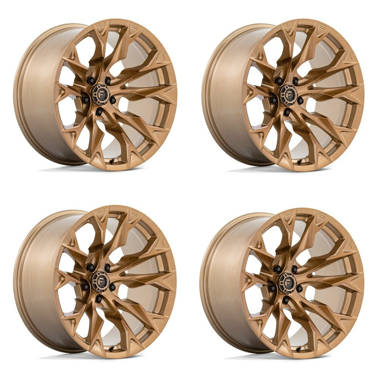 Set 4 Fuel D805 Flame 20x9 5x5 Platinum Bronze Wheels 20" 1mm Rims