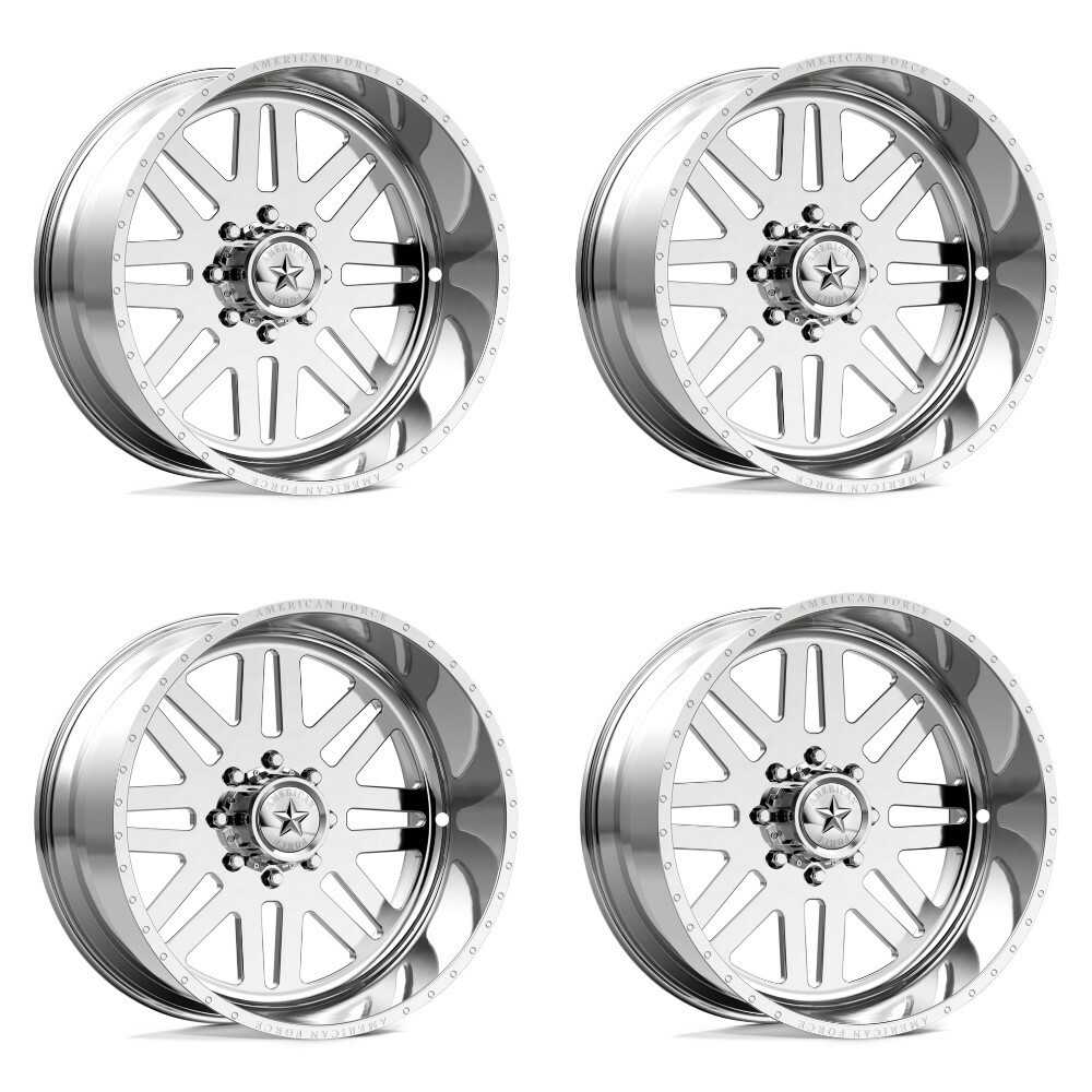 Set 4 American Force AFW 09 Liberty SS 24x12 8x6.5 Polished Wheels 24" -40mm