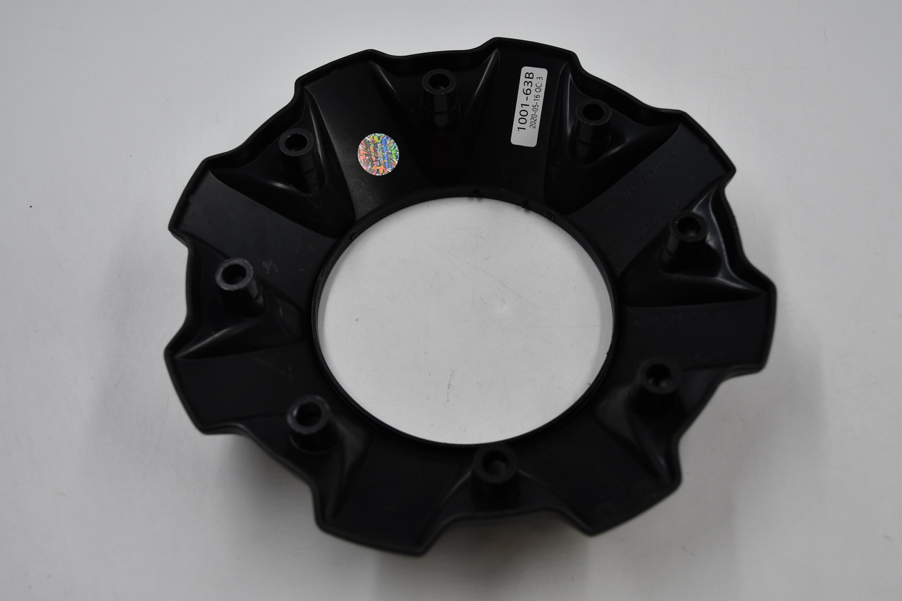 Fuel Wheels Matte Black w/ Chrome Cosmetic Screws Wheel Center Cap Hub Cap 1001-63B(OE) 8" 8 Lug Bolt On, No Logo/Inset