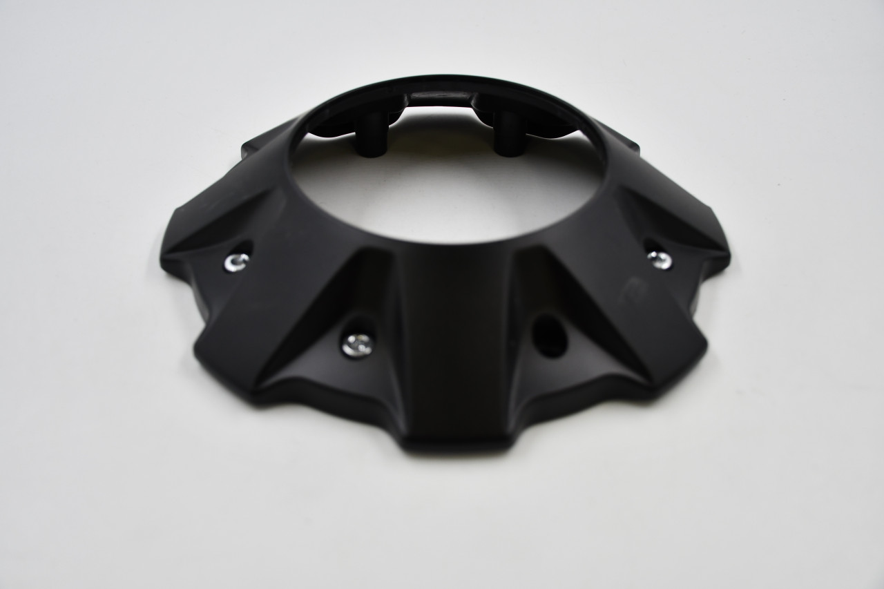 Fuel Wheels Matte Black w/ Chrome Cosmetic Screws Wheel Center Cap Hub Cap 1001-63B(OE) 8" 8 Lug Bolt On, No Logo/Inset