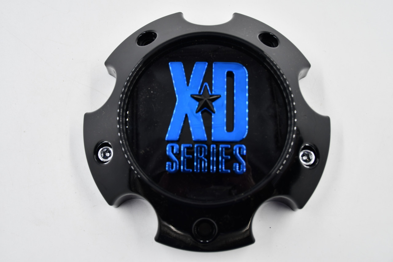 KMC XD Series Gloss Black w/ Gloss Blue Logo Wheel Center