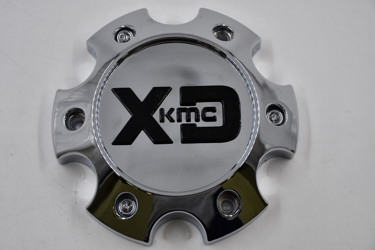 KMC XD Series Chrome w/ Gloss Black Logo Wheel Center Cap Hub Cap T126L140-6-H34-C2 5.5" 6 Lug