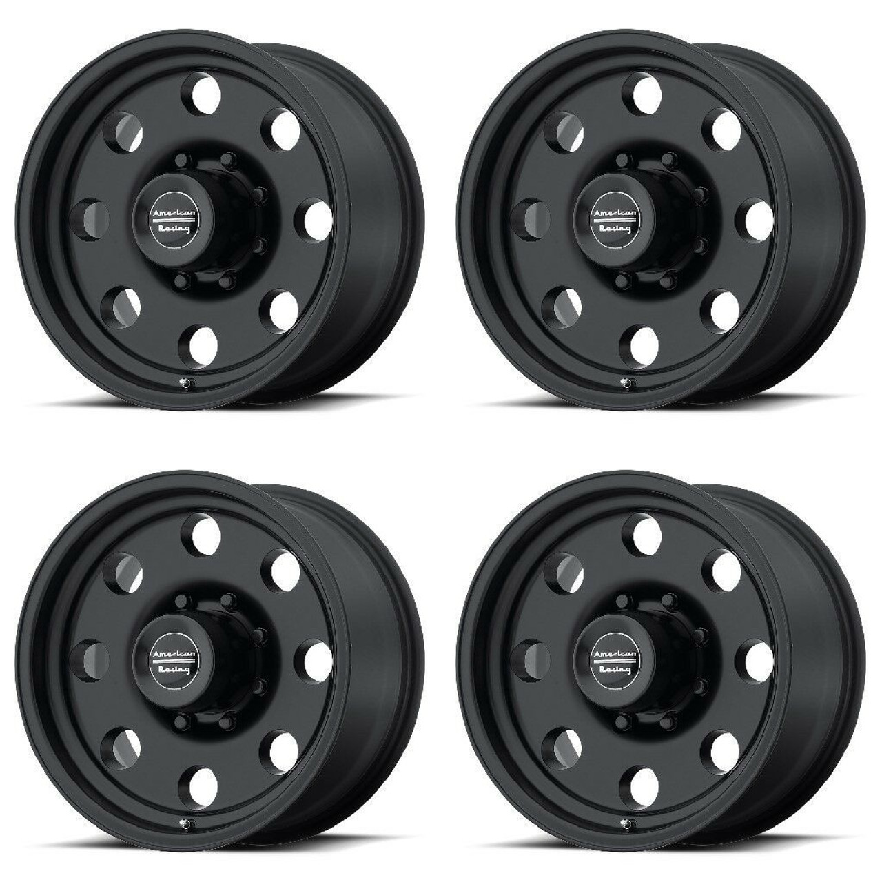 Set 4 American Racing AR172 Baja 17x9 8x170 Satin Black Wheels 17" -12mm Rims