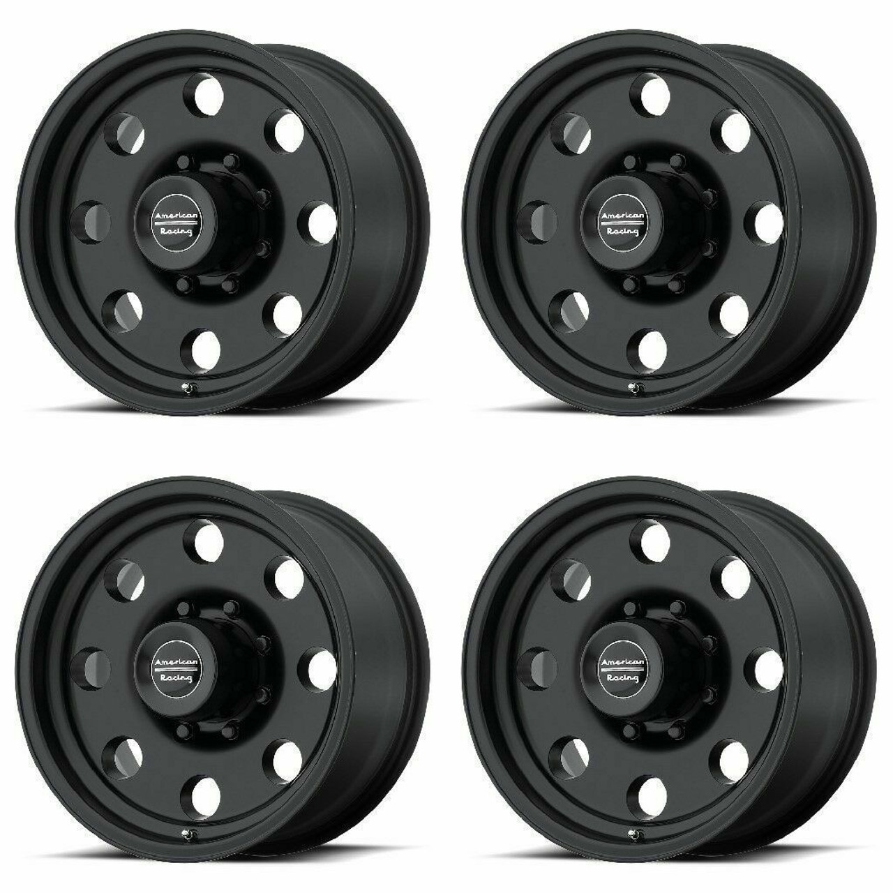 Set 4 American Racing AR172 Baja 17x9 5x5 Satin Black Wheels 17" -12mm Rims