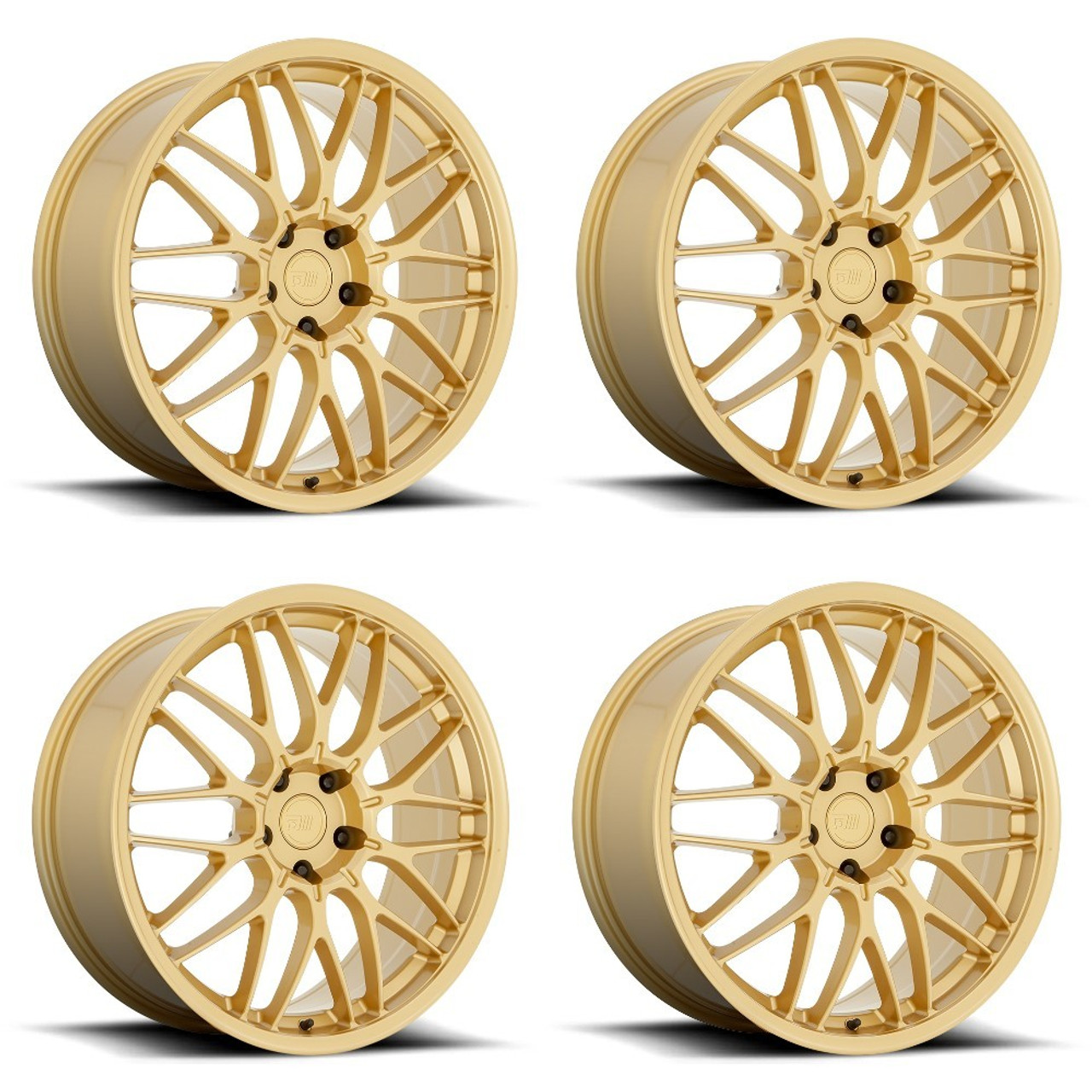 Set 4 Motegi MR153 CM10 19x9.5 5x100 Rally Gold Wheels 19" 40mm Rims