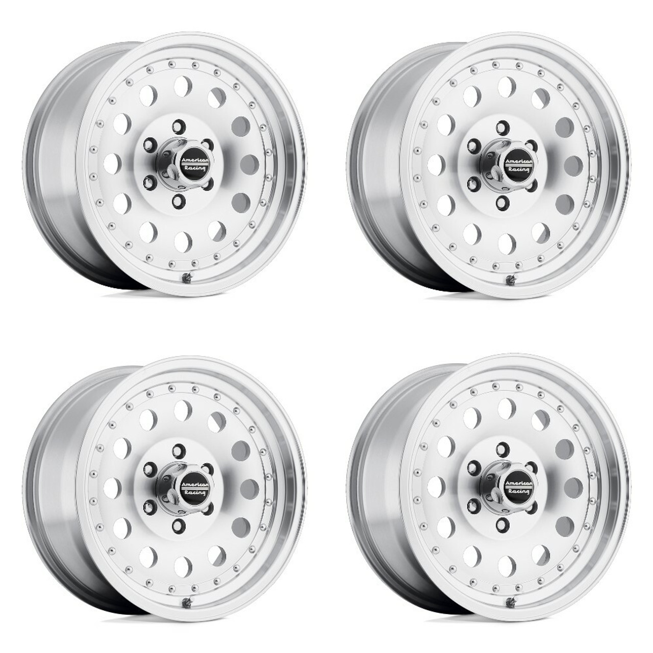 Set 4 17" American Racing AR62 Outlaw II 17x8 8x170 18mm Wheels Machined Rims
