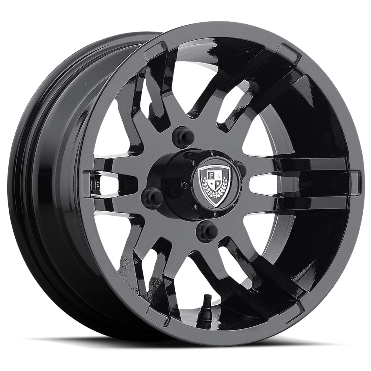 Set 4 Fairway Alloys FA140 Flex 14x6.5 4x4.0 Gloss Black Wheels 14" -20mm Rims