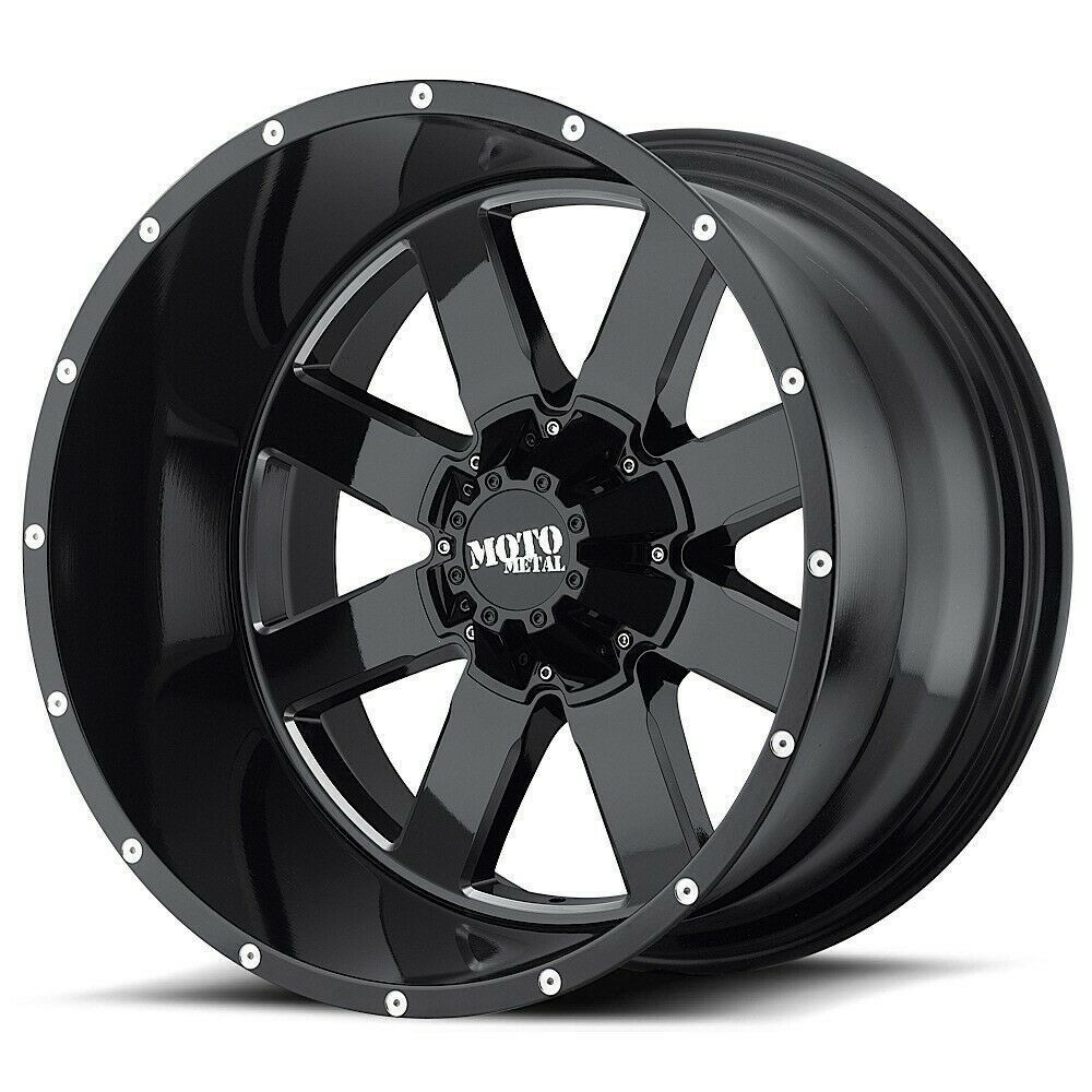 Set 4 Moto Metal MO962 18x10 6x5.5 Gloss Black Milled Wheels 18" -24mm Rims