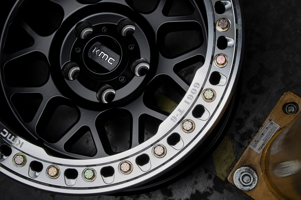 Set 4 KMC KM235 Grenade Crawl Beadlock 20x10 5x5 Satin Black Wheels 20" -48mm