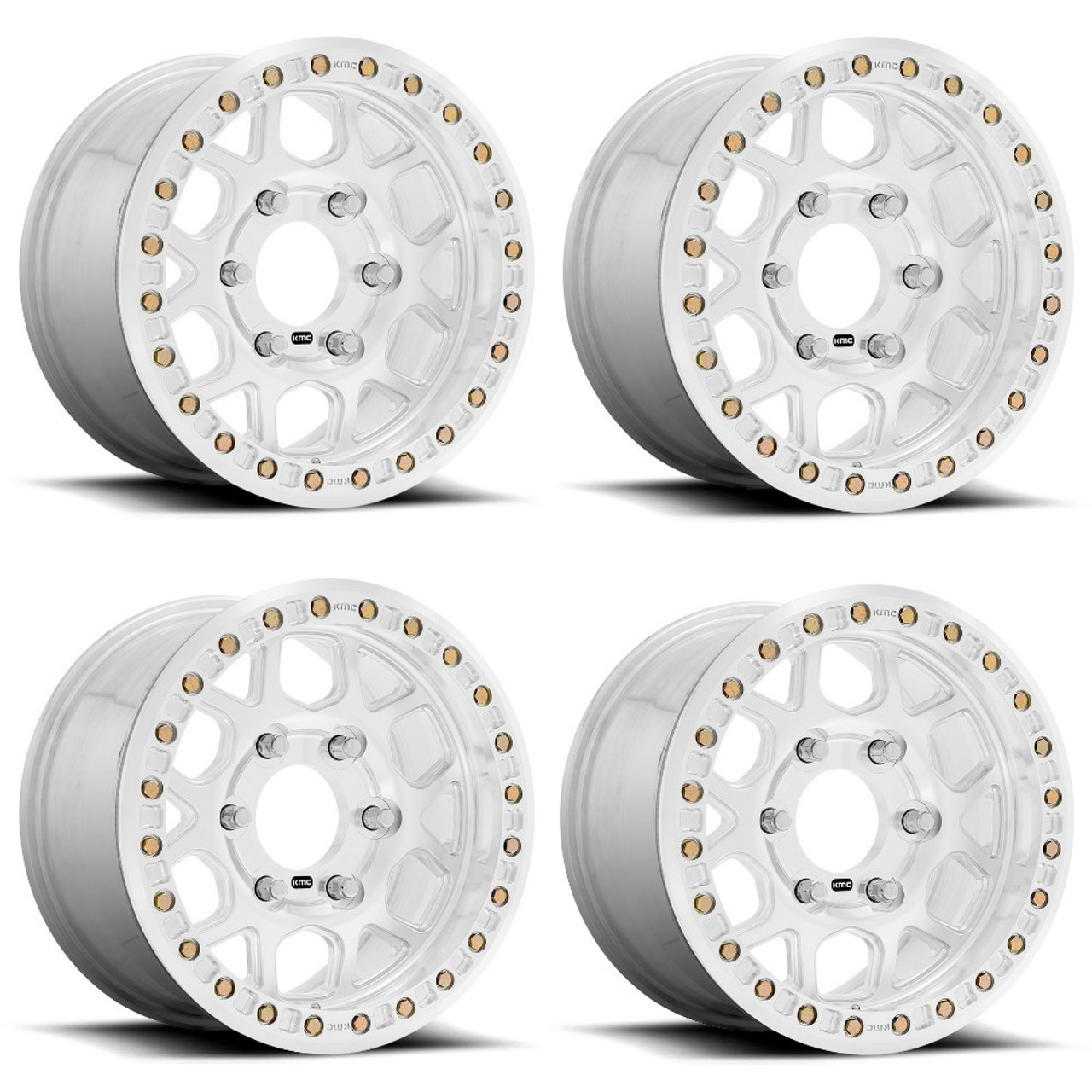 Set 4 KMC KM444 Mesa Forged Beadlock 17x9 5x5.5 Raw Machined Wheels 17" -12mm