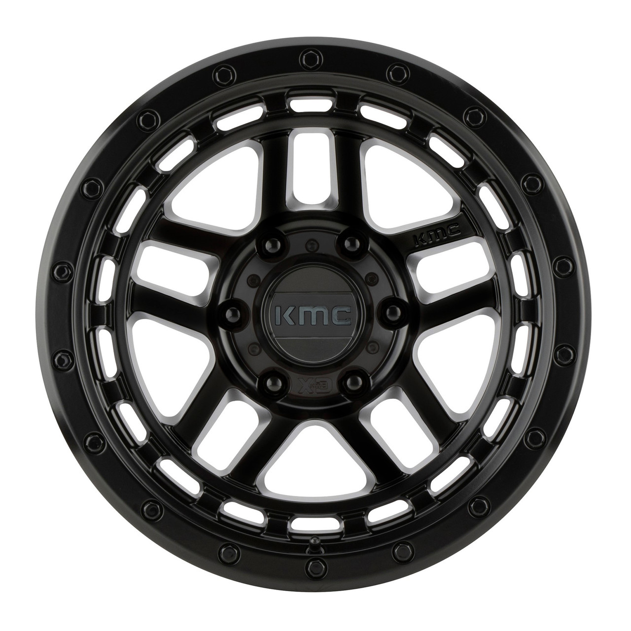 Set 4 KMC KM540 Recon 18x8.5 6x4.5 Satin Black Wheels 18" 18mm Rims
