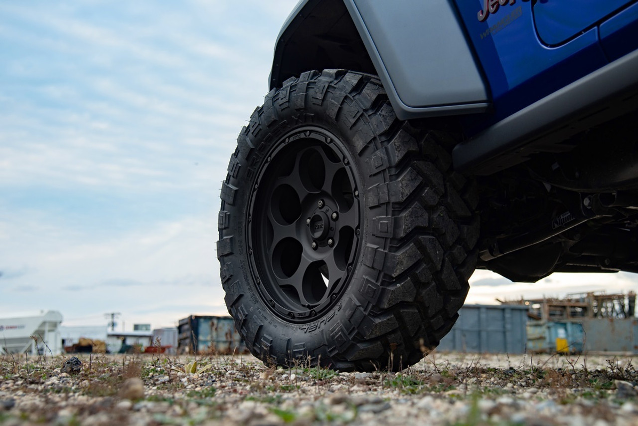 Set 4 KMC KM541 Dirty Harry 17x8.5 6x4.5 Textured Black Wheels 17" 18mm Rims