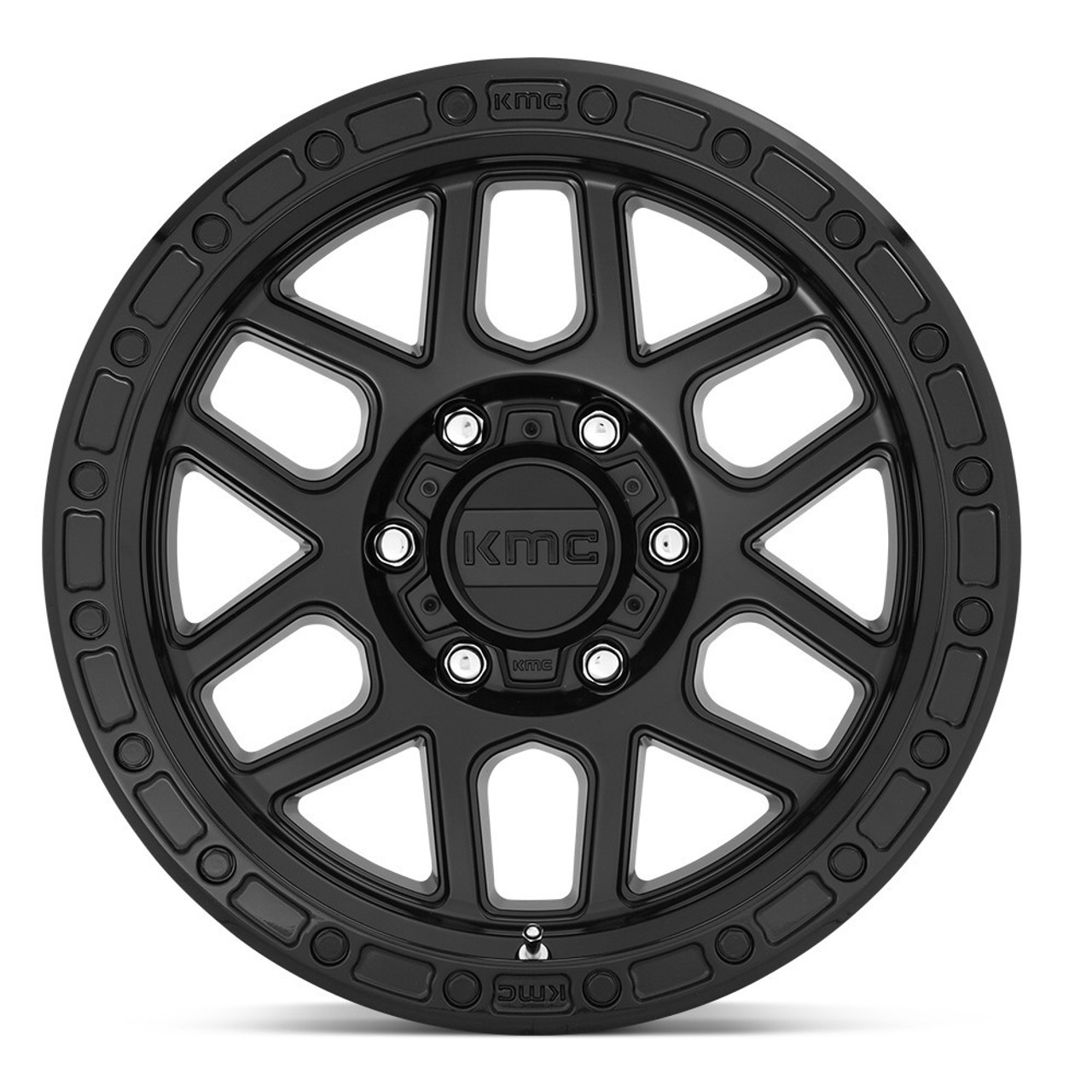 Set 4 KMC KM544 Mesa 20x9 6x5.5 Satin Black With Gloss Black Lip Wheels 20" 0mm
