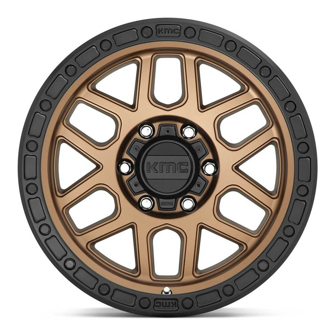 KMC KM544 Mesa 17x9 6x5.5 Matte Bronze With Black Lip Wheel 17" -12mm Rim