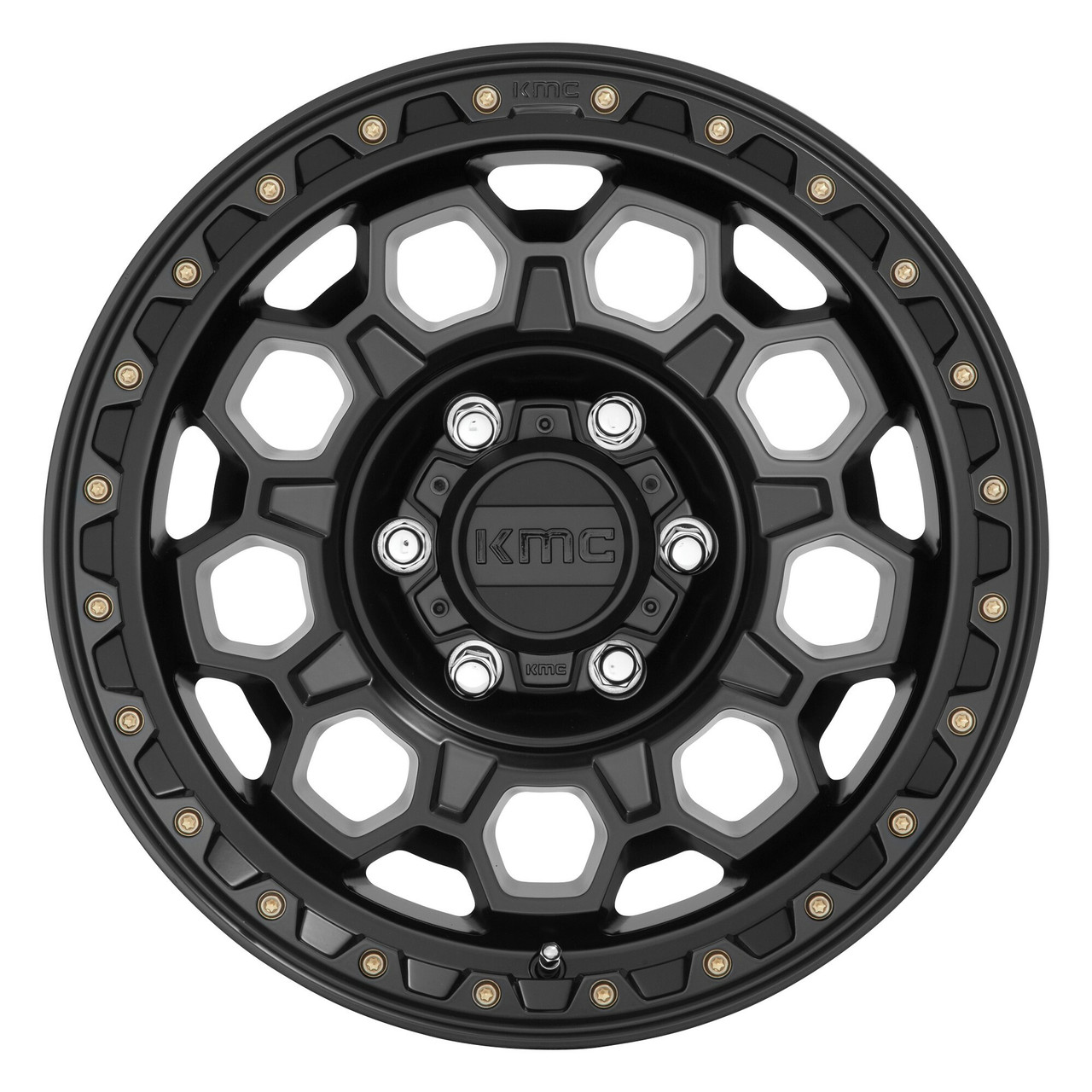 Set 4 KMC KM545 Trek 17x9 5x5 Satin Black Wheels 17" 0mm Rims