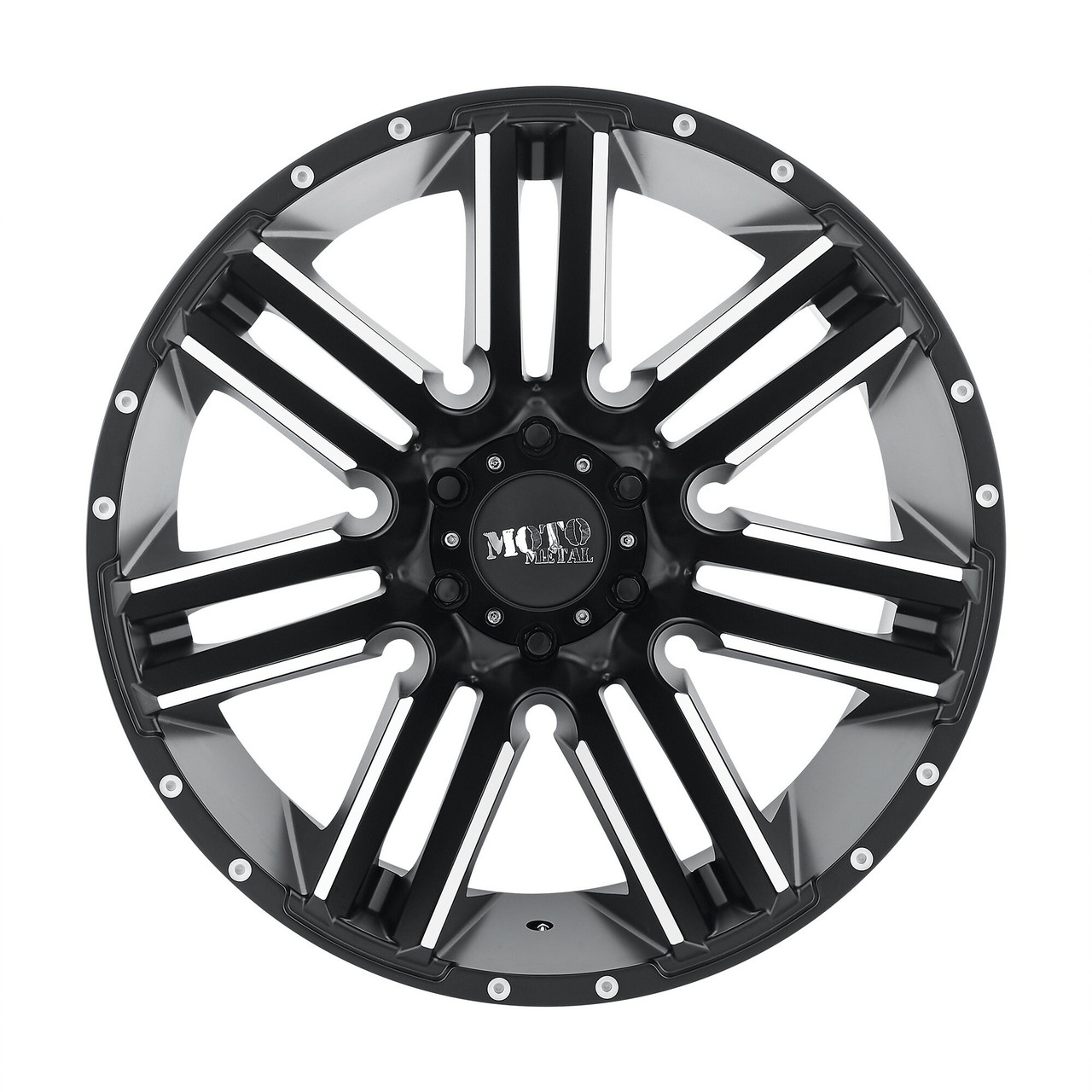 Set 4 20" Moto Metal MO978 Razor 20x9 8x6.5 Satin Black Machined Wheels 18mm Rim Offroad Truck Rims