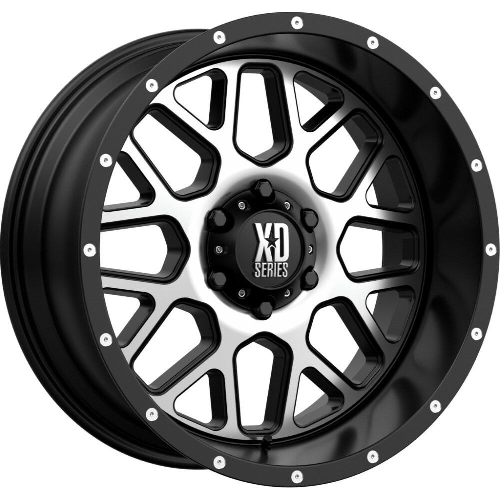 20x9 6x5.5 Satin Black Machined Face Wheel XD XD820 Grenade Rim 18mm For GMC Ram