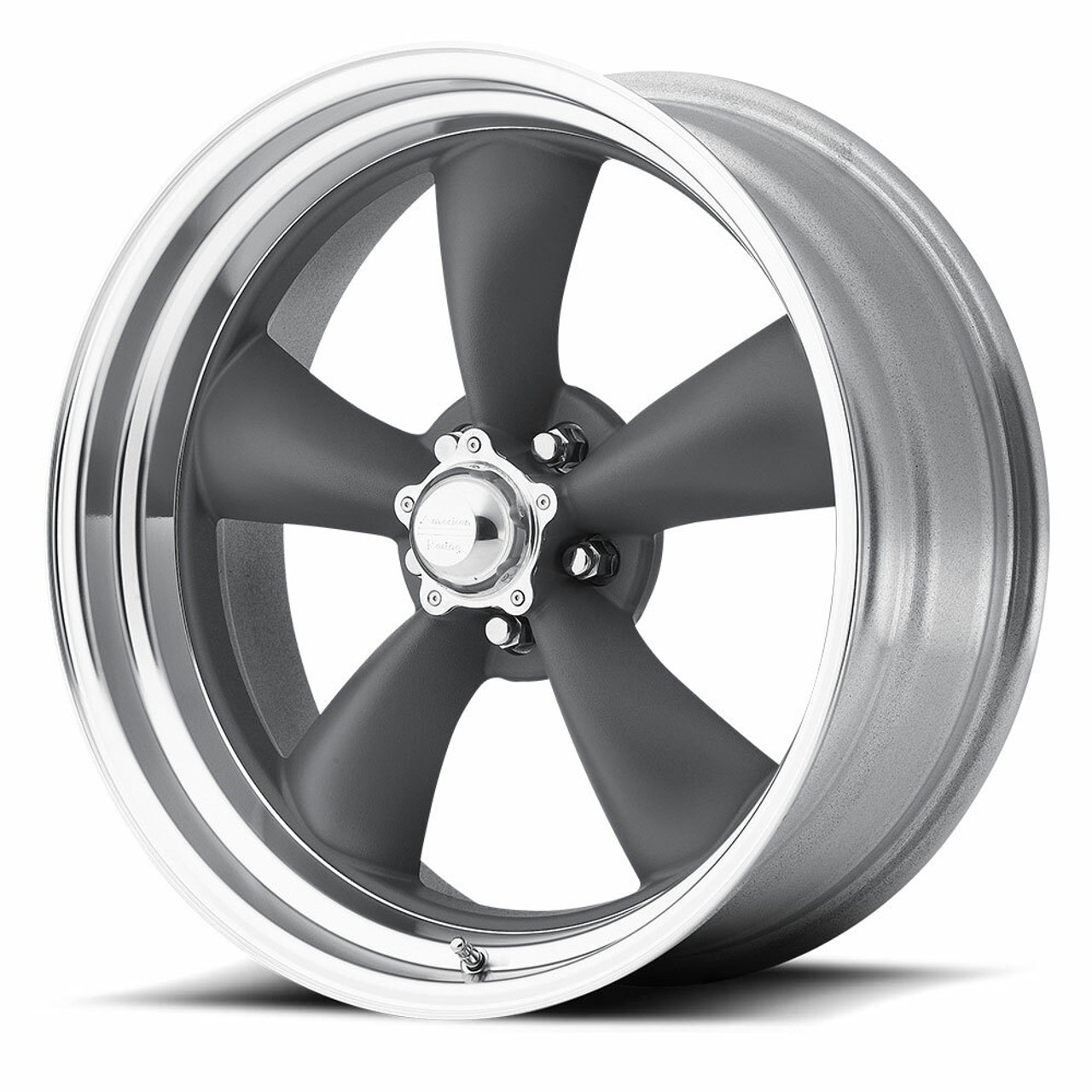 16" American Racing Vintage VN215 Classic Torq Thrust II 16x7 5x4.5 Gray Rim 0mm