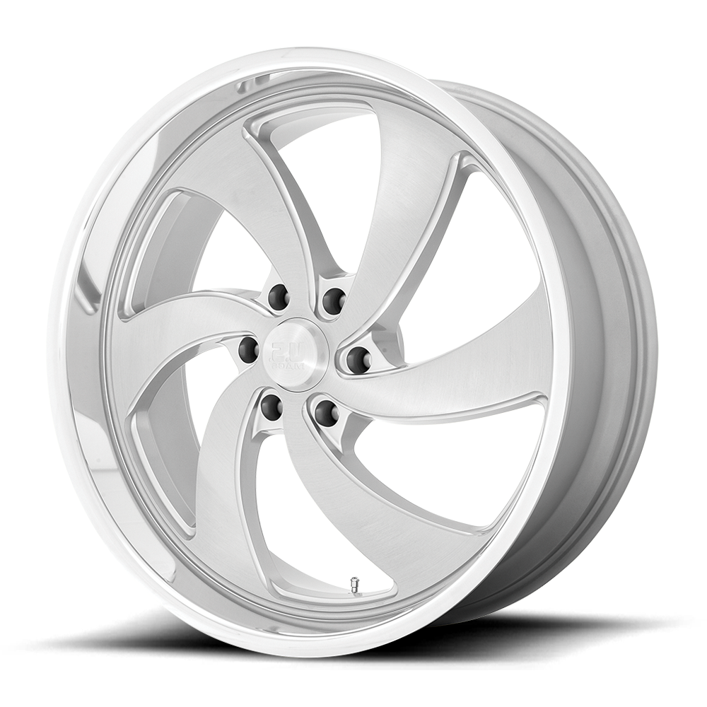 US Mag U134 Desperado 20x9.5 6x5.5 Silver Brushed Milled Right Wheel 20" 1mm