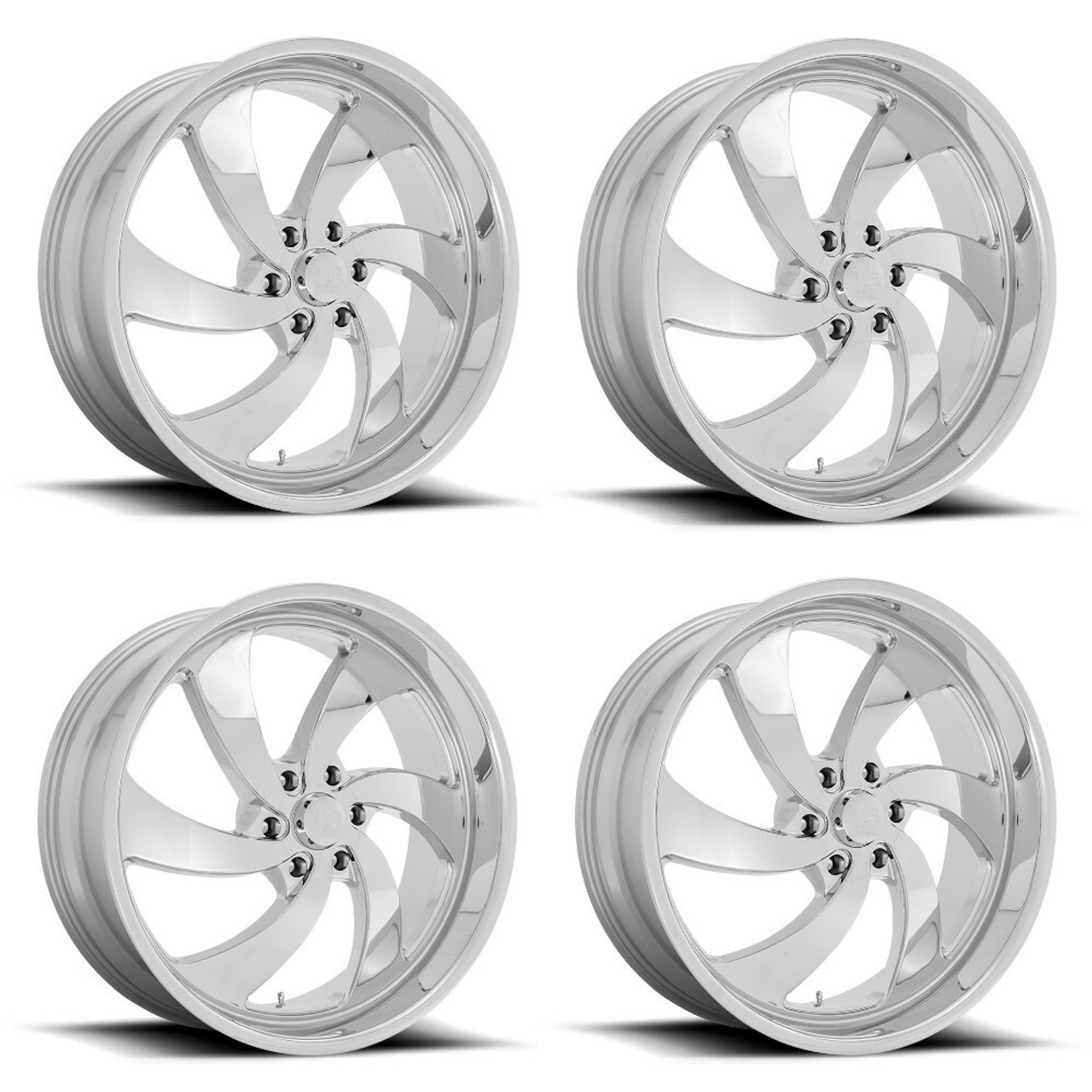 Set 4 US Mag U132 Desperado 20x9.5 6x5.5 Chrome Wheels 20" 1mm Rims