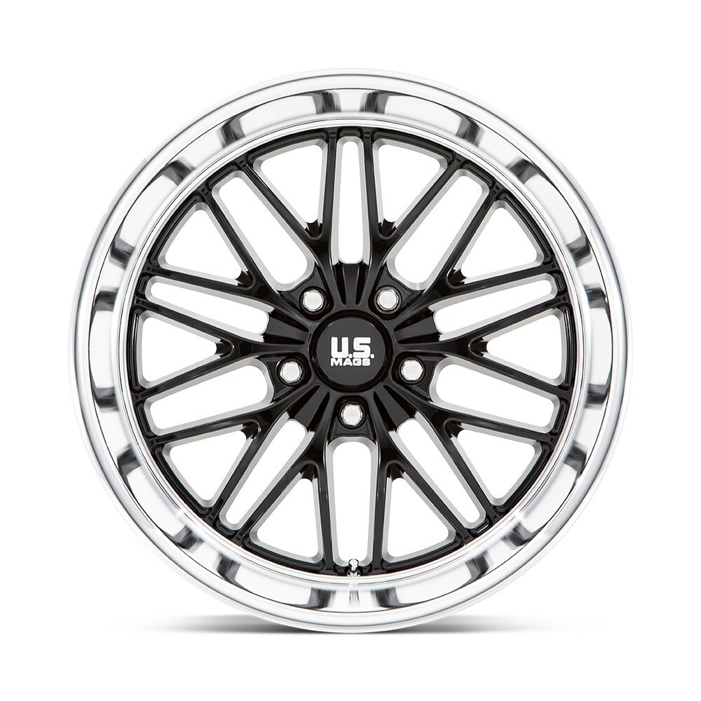 US Mag  U138 Santa Cruz 22x10.5 5x5.0 Gloss Black Diamond Cut Lip Wheel 22" 0mm