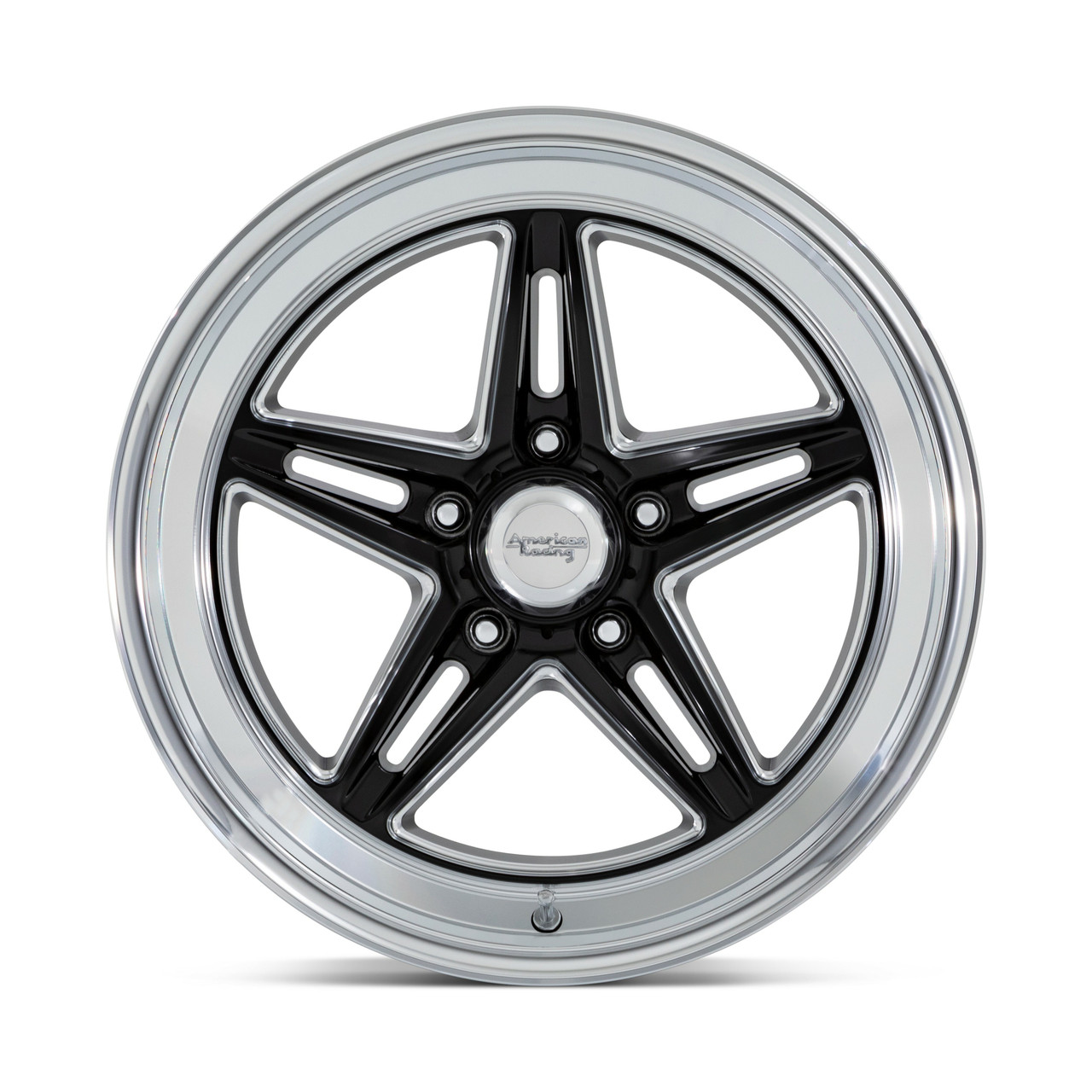 American Racing Vintage VN514 Groove 18x10 5x4.75 Black Milled Diamond Rim 12mm
