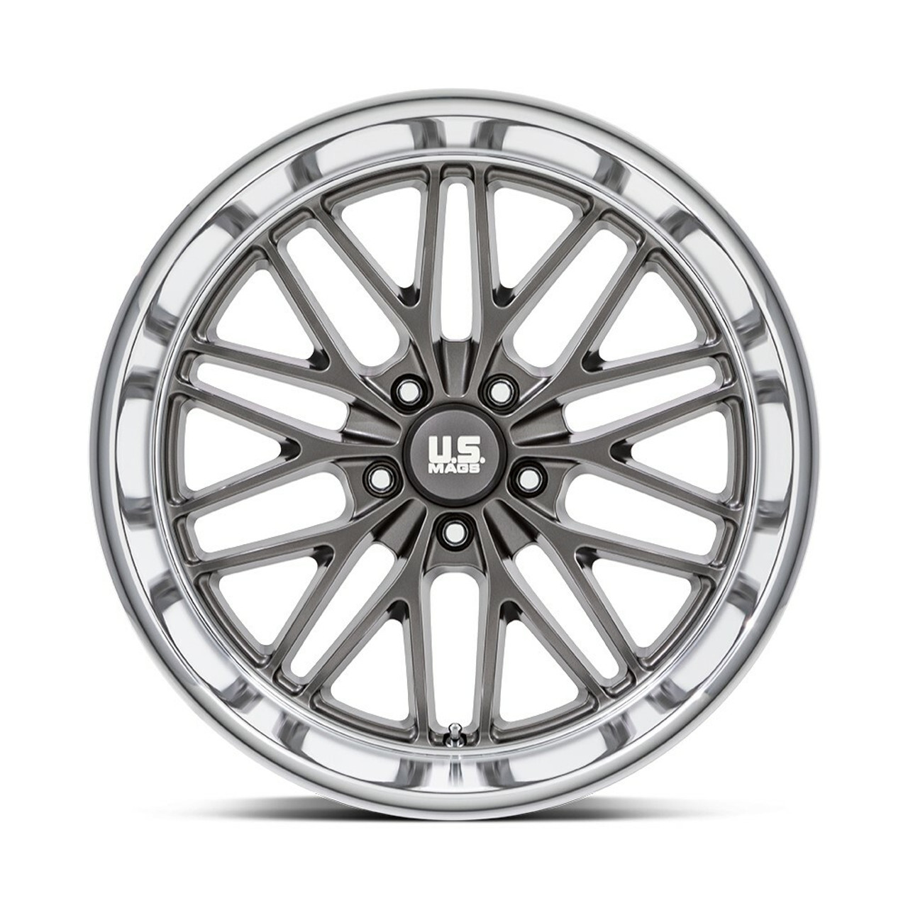 20" US Mag U139 Santa Cruz 20x10 5x4.75 Anthracite Diamond Cut Lip Wheel 6mm Rim