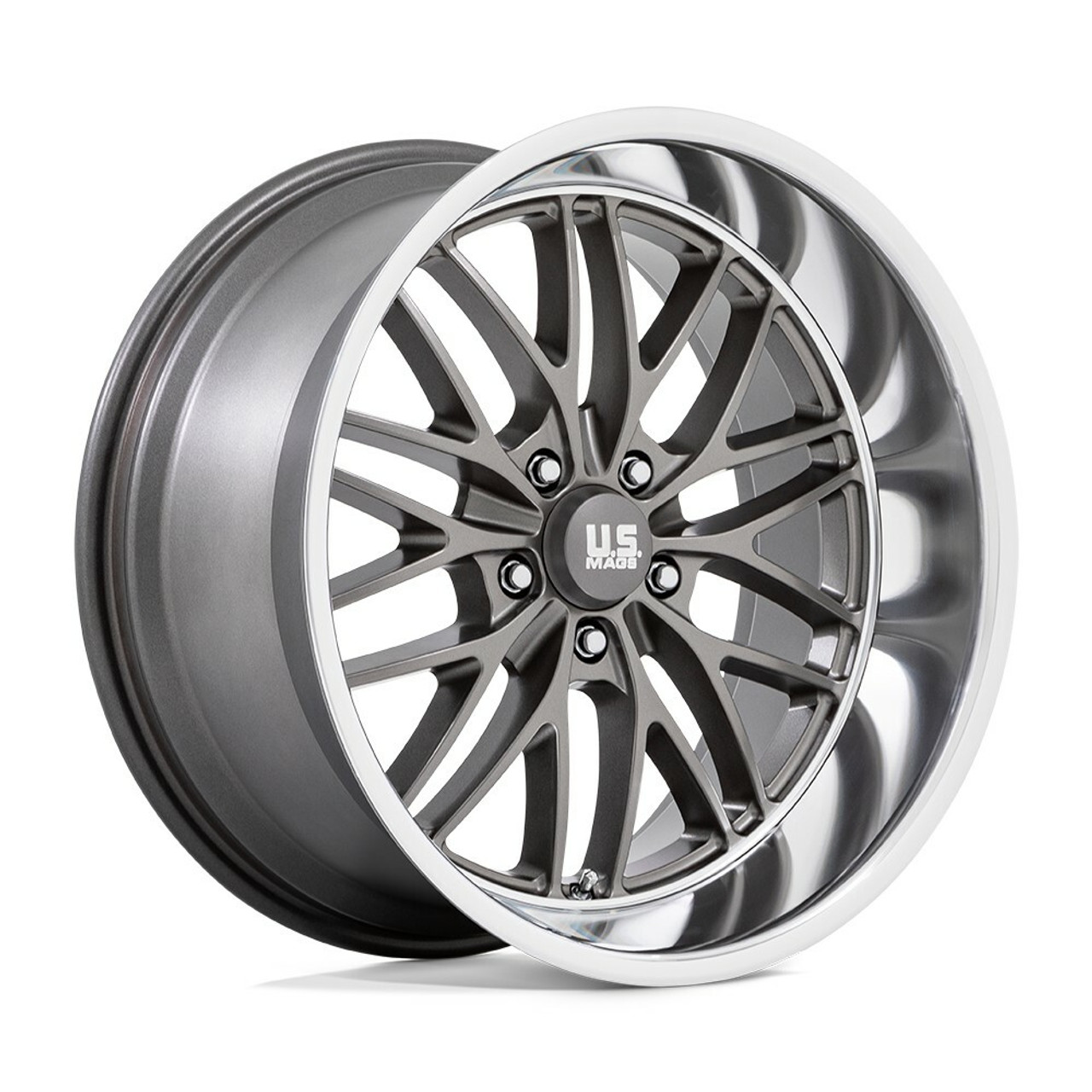 20" US Mag U139 Santa Cruz 20x10 5x4.75 Anthracite Diamond Cut Lip Wheel 6mm Rim