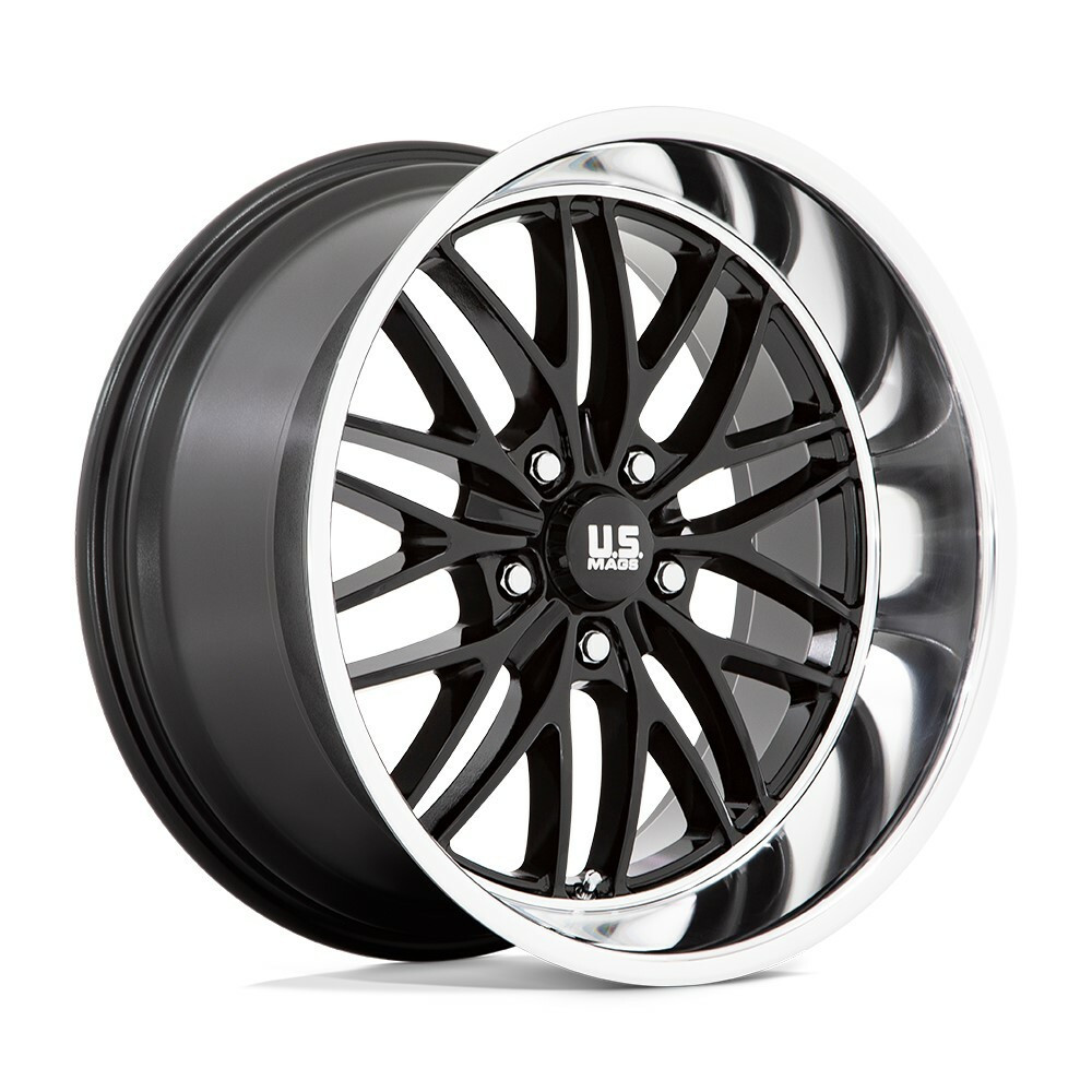 Set 4 US Mag  U138 Santa Cruz 20x10 5x5 Gloss Black Diamond Cut Wheels 20" 6mm