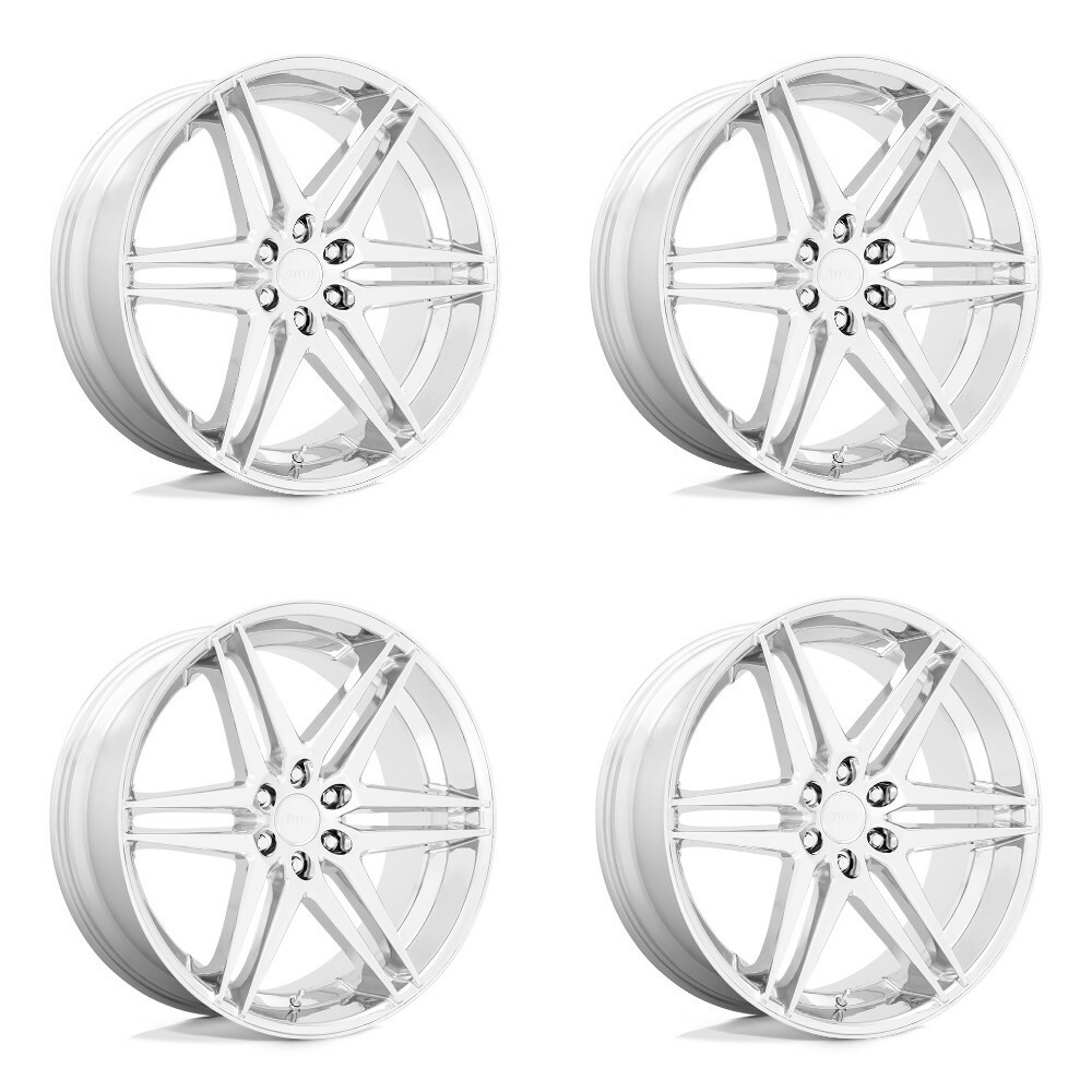 Set 4 26" DUB S265 Dirty Dog 26x10 6x5.5 25mm Chrome Wheels Truck SUV Rims