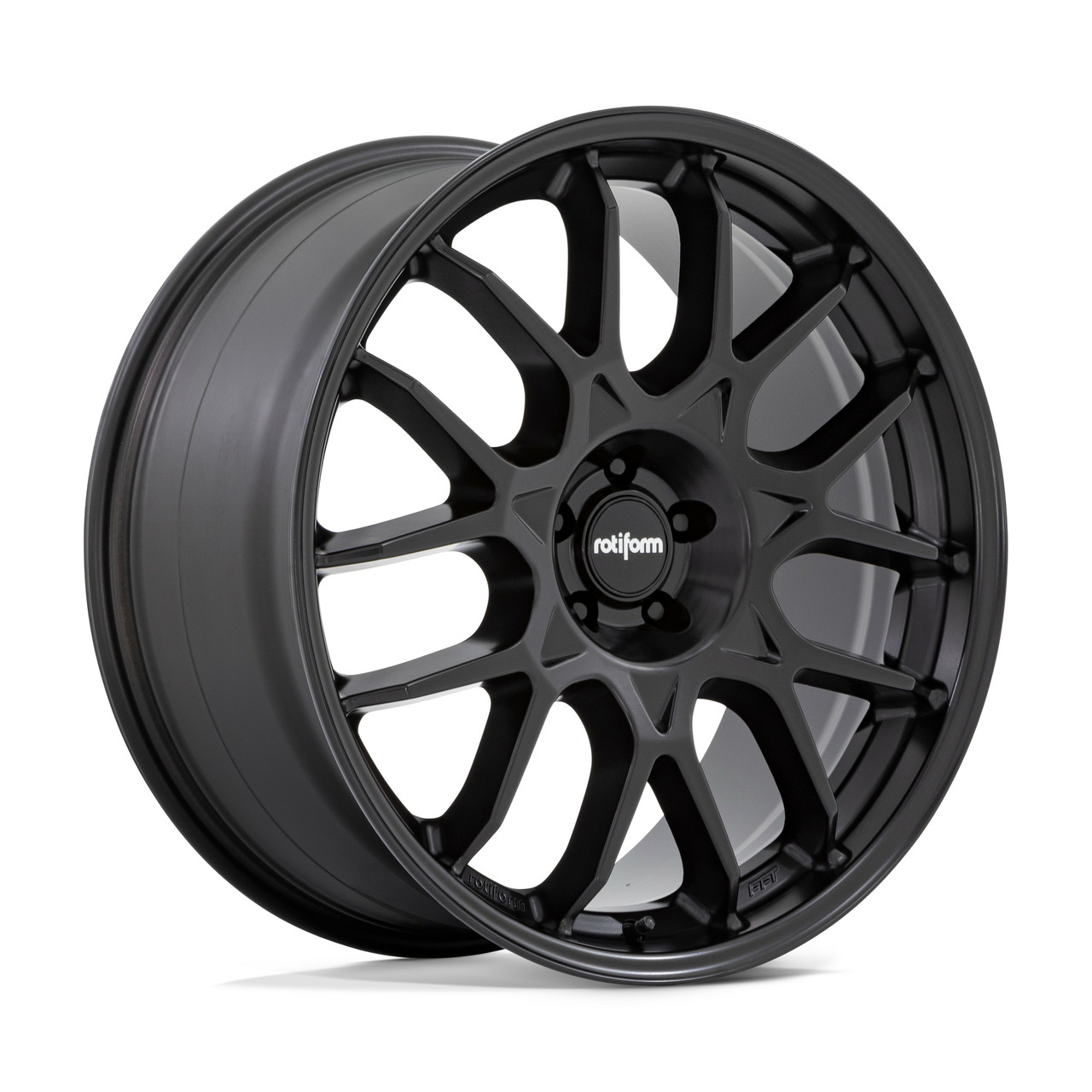 Set 4 22" Rotiform R195 ZWS Matte Black Wheels 5X112 35mm Rims