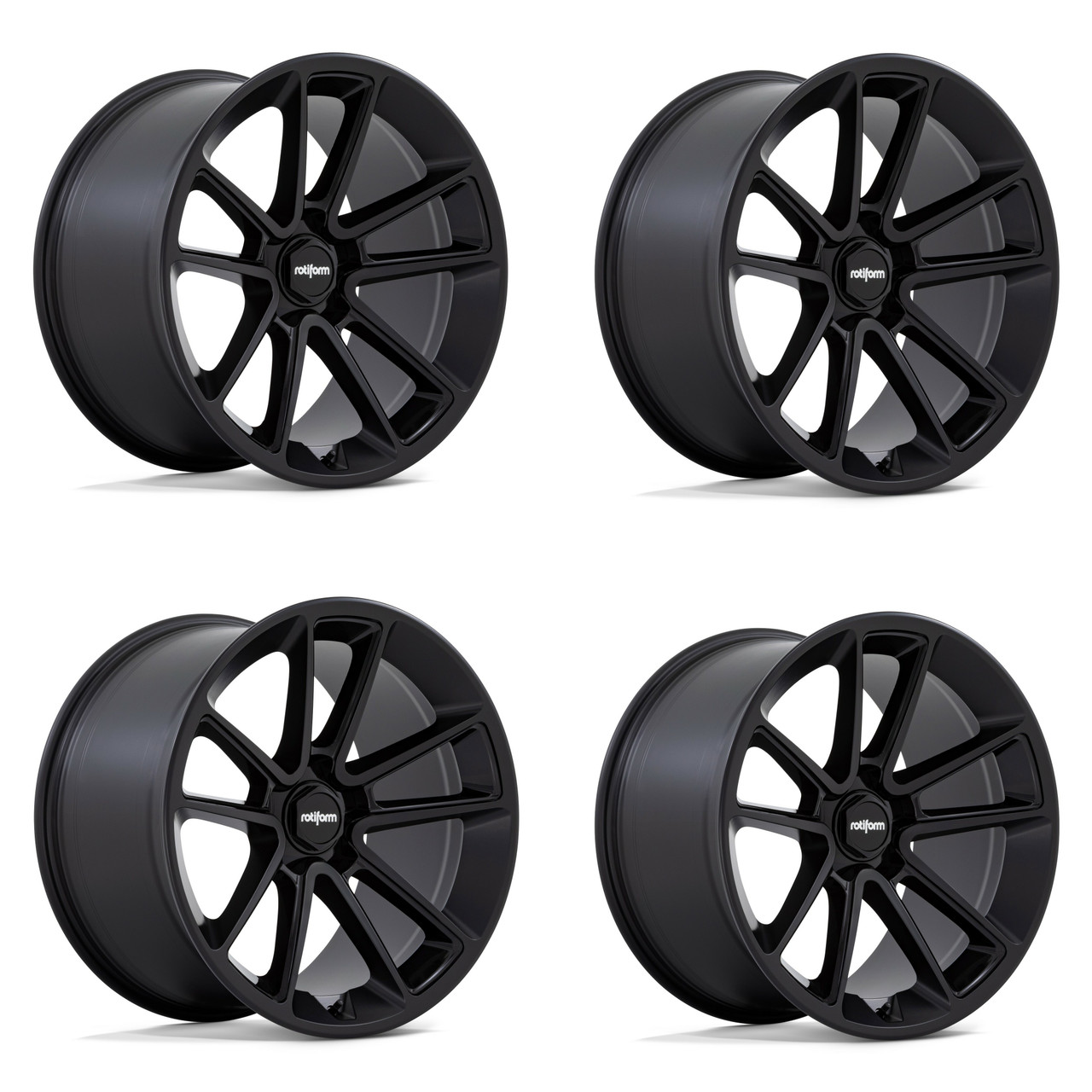 Set 4 Rotiform  R194 Btl 22x10 5x112 Black Cap Inside Spoke Wheels 22" 30