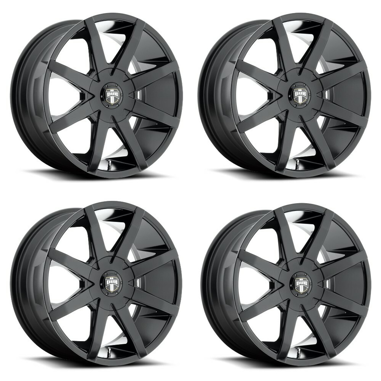 Set 4 DUB S110 Push 20x8.5 6x120 6x132 Gloss Black Wheels 20" 35mm Rims