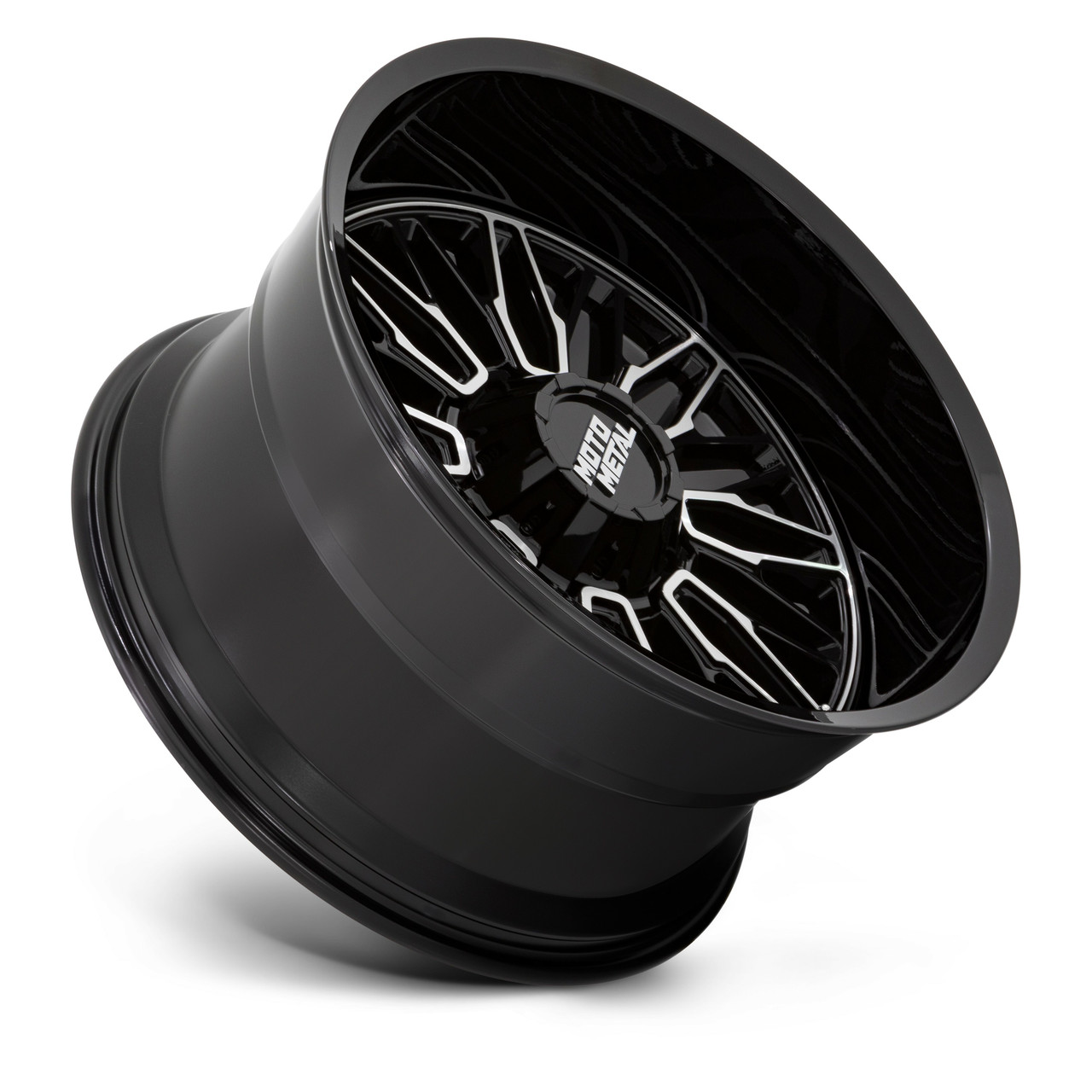 Moto Metal MO809 Stinger 22x12 5x5 5x5.5 Gloss Black Machined Wheel 22" -44mm