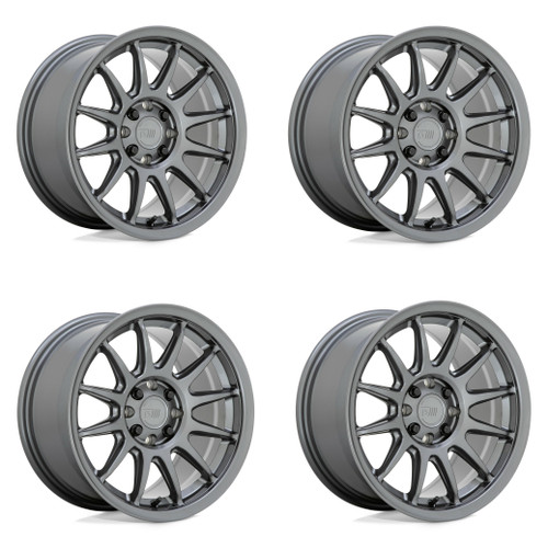 Set 4 Motegi MR156 S12 16x8 4x100 4x4.5 Gloss Gunmetal Wheels 16" 28mm Rims