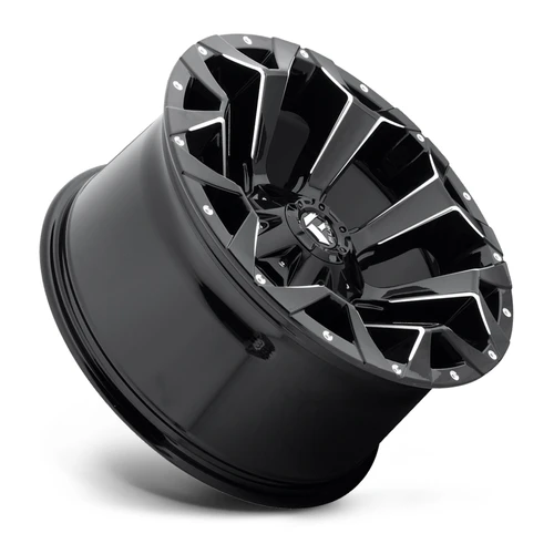 Set 4 18" Fuel D576 Assault 18x9 6x135 6x5.5 Gloss Black Milled Wheels 19mm Rims