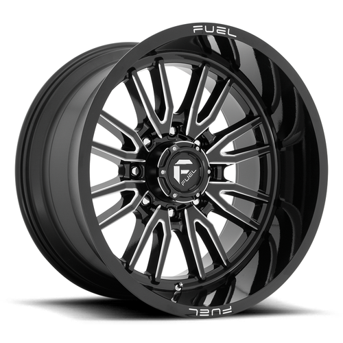 20" Fuel 1PC D761 Clash 20x10 8x180 Gloss Black Milled Wheel -18mm Lifted Rim