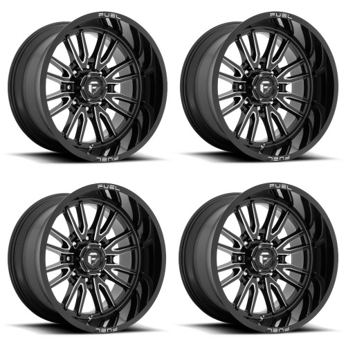 Set 4 20" Fuel D761 Clash 20x10 8x180 Gloss Black Milled Wheels -18mm Truck Rims Set 4 20" Fuel D761 Clash 20x10 8x180 Gloss Black Milled Wheels -18mm Truck Rims