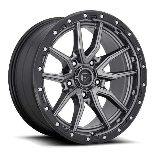 Set 4 Fuel 20" D680 Rebel 20x10 5x5.5 Gunmetal Black Bead Ring Wheels -18mm Rims
