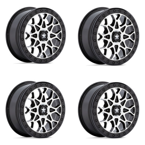 Set 4 MSA Offroad M48 Portal Beadlockx6 4x156 Black Machine Black Wheels 38mm