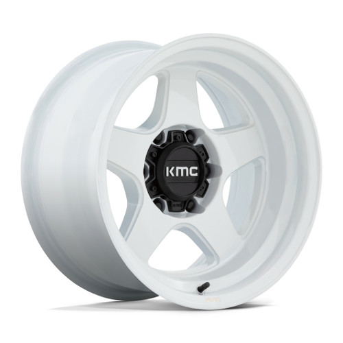 Set 4 KMC KM728 Lobo 17x8.5 6x5.5 Gloss White Wheels 17" 18mm Rims