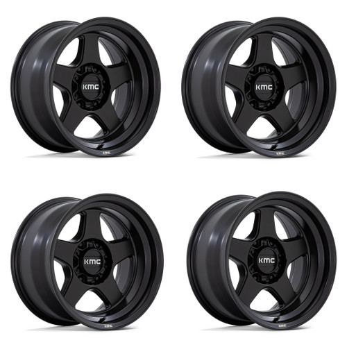 Set 4 KMC KM728 Lobo 17x8.5 6x135 Matte Black Wheels 17" -10mm Rims