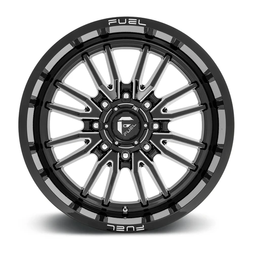 20" Fuel D761 Clash 20x9 8x180 20mm Gloss Black Milled Wheel For Chevy GMC Rim