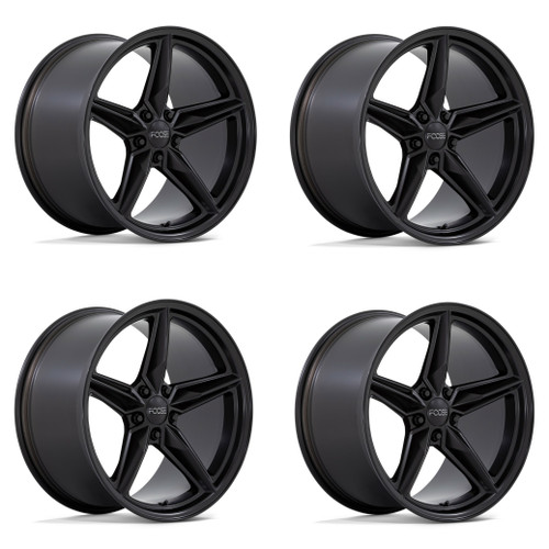 Set 4 19" Foose F175 CF8 19x11 5x120 Matte Black Wheels 43mm Rims